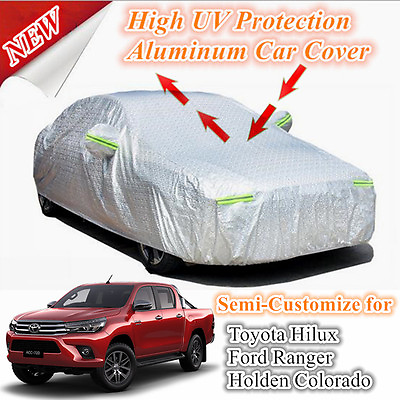 #ad Aluminum Car Cover Zip Entry Holden Colorado Toyota Hilux Ford Ranger Dual Cab AU $51.30