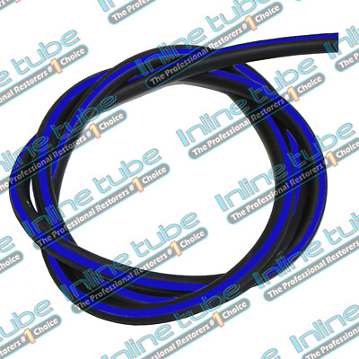 #ad 1964 81 Gm Vacuum Engine Hose Ribbed Blue Stripe 5 32 3 Ribs 4 Foot Section $15.95