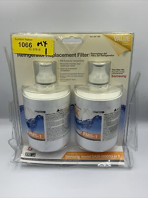 #ad HDX FMS 1 Refrigerator Water Filter Replacement 2 Pack DAMAGED CASE NEW FILTER $18.00