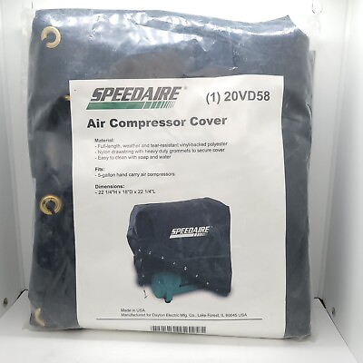 #ad Speedaire 20VD58 Air Compressor Cover Black Fits 5 Gallon Hand Carry Compressors $79.97