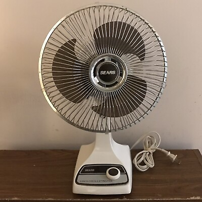 #ad Vintage Sears 9quot; Speed Air Circulator Oscillating Electric Table Fan 453 800002 $60.00