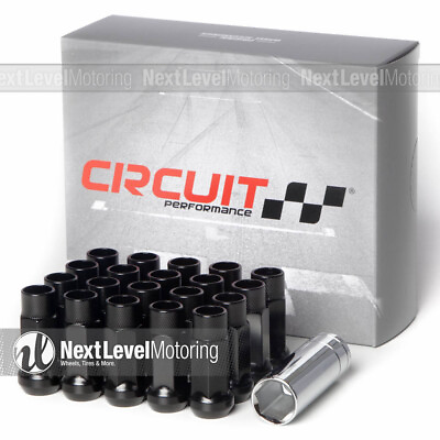 #ad Circuit Performance CP50 Long Open End Lug Nuts 12x1.5 Black 20 fits Acura Honda $34.99