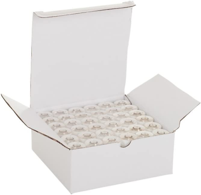 #ad Set of 144 Embroidex 90 Weight Wt White Plastic Sided Prewound Bobbin Thread Siz $33.39