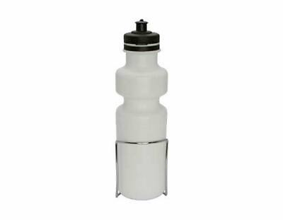#ad NEW ABSOLUTE BICYCLE WATER BOTTLE WITH ALLOY CAGE 28OZ IN ALL WHITE. $14.00