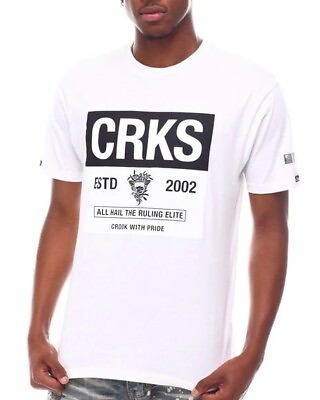 #ad Crooks amp; Castles Men#x27;s Core Block Logo Graphic Tee T Shirt White $21.99