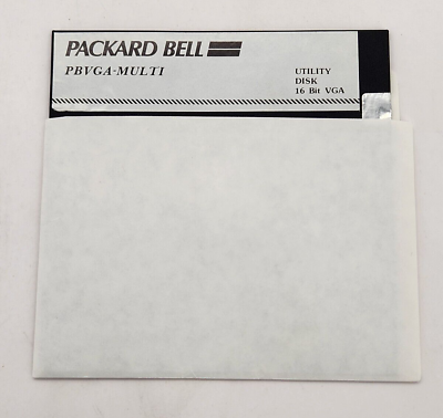 #ad Packard Bell PBVGA Multi utility Disk 16 bit VGA 5.25 Disk Untested $19.99