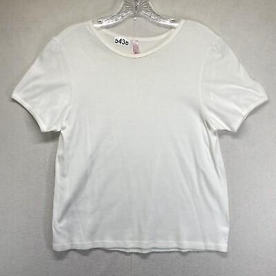 #ad Victoria#x27;s Secret T Shirt Solid White Tee Large Cotton $11.69