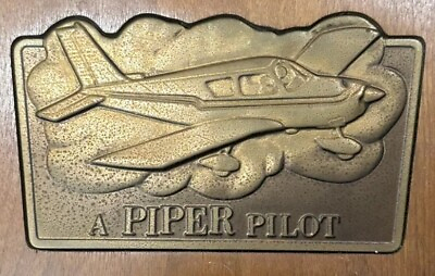 #ad Vintage 1960’s PIPER CUB Aviation PILOT Sign Wall Plaque Airplane Airport 7.5x9” $85.00