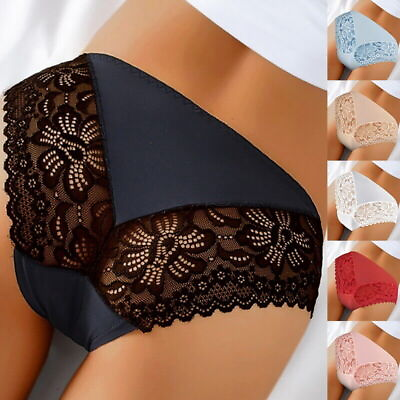 #ad Women Seamless Underwear Lace Sexy Lingerie Knickers Ice Silk Hot Panties Briefs $7.17