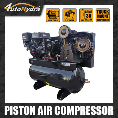 #ad 44Cfm 13HP 420CC 125 PSI 3 Cylinders Gas Engine Gas Piston Air Compressor $1899.00