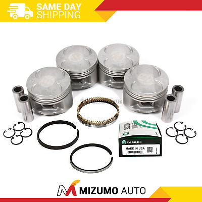#ad Pistons w Rings fit 1997 2001 Honda Prelude 2.2L VTEC H22A4 DOHC 16V $99.95