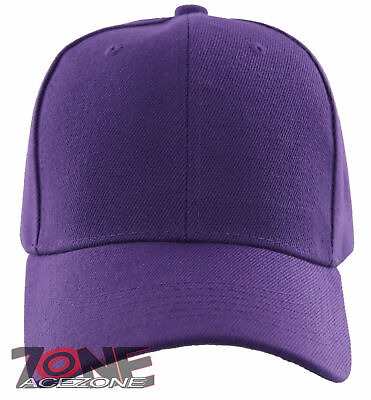 #ad NEW PLAIN SOLID ADJUSTABLE BASEBALL CAP HAT PURPLE $3.95