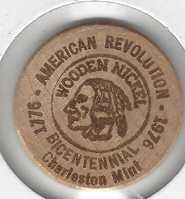 #ad 1976 GREAT SEAL OF RHODE ISLAND US Revolution Bicentennial 1quot; Wooden Nickel $3.95