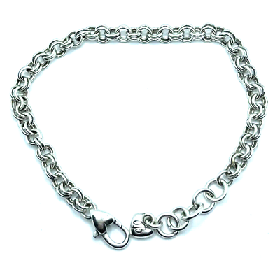 #ad BRIGHTON Double Circles Linked Add Clip On Charms Adjustable Silver Bracelet 8in $17.95