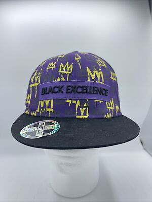 #ad Purple Colorful Black Excellence Embroidery Cap Adjustable Snapback Bill Hat $19.95