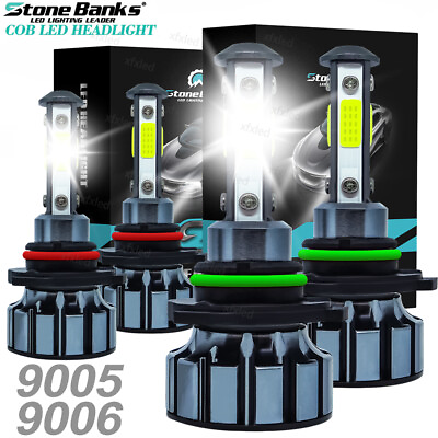 #ad 90059006 LED Combo COB LED Headlight Kit 360000LM Light Bulbs Hi Low Beam 6000K $18.19
