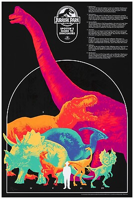 #ad Jurassic Park Dinosaur Guide 1993 Movie Poster $24.99