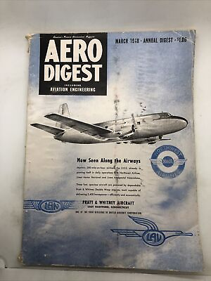 #ad Aero Digest Magazine 1948 March $17.43