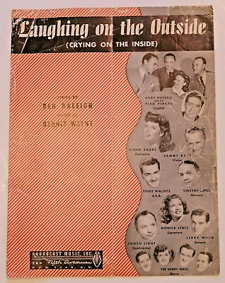 #ad Laughing On the Outside Crying On The Inside Vintage Sheet Music 1946 $6.00