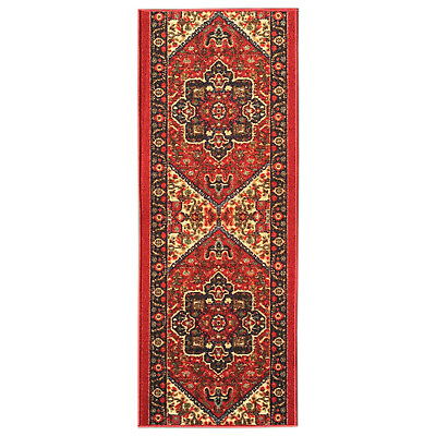 #ad Custom Size Hallway Runner Rug Non Slip Rubber Back RED Traditional Oriental $14.99