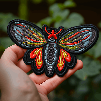 #ad Moth Patch Iron on for Applique Animal Insect Decorative Badge Butterfly Wing $8.87