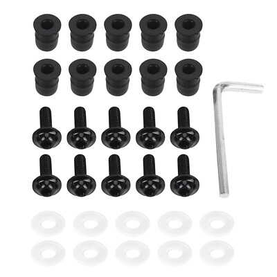 #ad 10Pcs Set M5 Bolts Motorcycle Metric Rubber Well Nuts Windscreen Fairing2379 $7.99