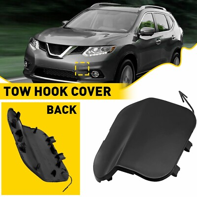#ad Front Bumper Tow Hook Cap Eye Cover For Nissan Rogue 2014 2015 2016 Front Black $8.99
