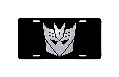 #ad Decepticons Transformers Brushed Aluminum Front Car Truck Tag License Plate $16.99