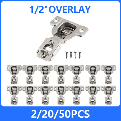 #ad 2 100Pc Self Close Face Frame Concealed Cupboard Cabinet Door Hinges 1 2quot;Overlay $66.59