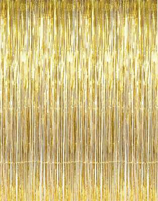 #ad 3.2 ft x 9.8 ft Metallic Tinsel Foil Fringe Curtains for Party Photo Backdrop $9.99