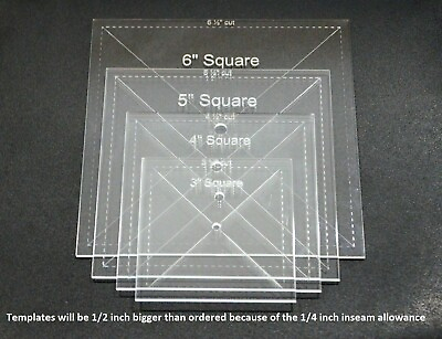 #ad Acrylic Square Quilting Template Choice of Sizes $8.75
