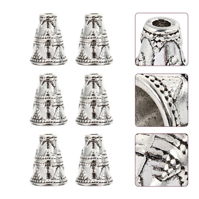 #ad 50pcs Tibetan Style Flower Bead Caps amp; Tassel End Caps – Perfect for Crafting $8.98