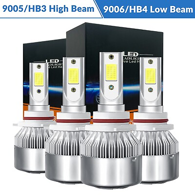 #ad 90059006 LED Combo COB LED Headlight Kit 360000LM Light Bulbs Hi Low Beam 6000K $33.94