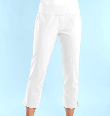 #ad FRESH PRODUCE Small White SOPHIA Stretch Capri Pants $75.00 NWT New S TPP $15.00