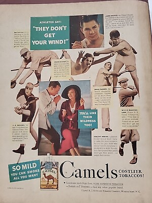 #ad 1935 Camel Cigarettes Fortune Magazine Print Ad Caravan Athletes Rip Collins $20.99
