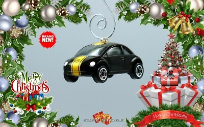 #ad 🎁RARE BLACK NEW VW BEETLE VOLKSWAGEN CHRISTMAS ORNAMENT FAN HANGER GREAT GIFT🎁 $24.98