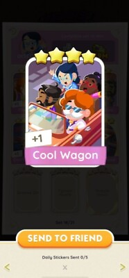 #ad Monopoly Go Cool Wagon 4 stars🌟 Card Sticker Set 18 Making Music Colection $1.89