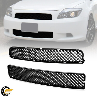 #ad Fit For Scion tC 2005 2006 2007 2008 2009 2010 ABS Front Black Mesh Grille $28.60