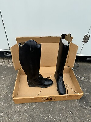 #ad DEVON AIRE Ladies Leather Field Boots Black SIZE 8.5 Reg. Style #778 $60.00
