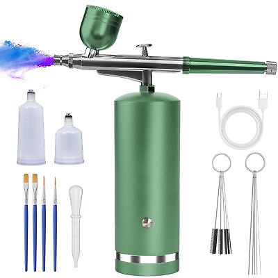 #ad Airbrush Kit With Compressor 48PSI Rechargeable Cordless Non Clogging High ... $44.40