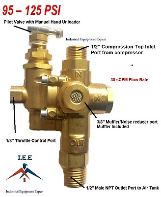 #ad GAS Air Compressor Pilot check valve unloader valve combo 95 125 NG7 $46.24