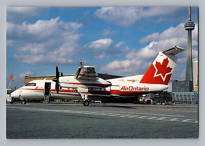 #ad #ad Aviation Airplane Postcard Air Ontario Airlines De Havilland Dash 8 C FGQI N2 $3.99