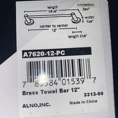 #ad Alno Contemporary 12” Towel Bar A7620 12 PC Chrome $29.99