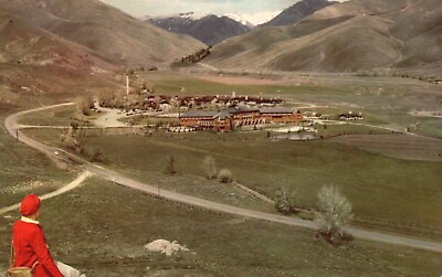 #ad Postcard ID Sun Valley Idaho Aerial View 1941 Union Oil Chrome Vintage PC J6005 $4.00