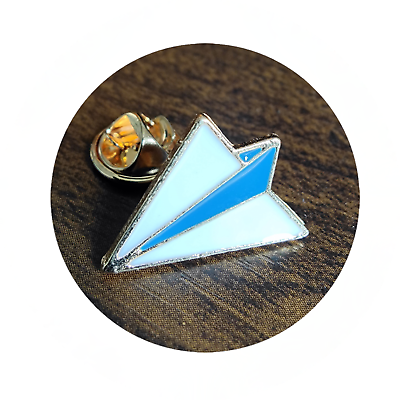 #ad Paper Airplane Pin Badge Butterfly Clip Cartoon Style Aviation Lapel Glider BA3 GBP 3.10