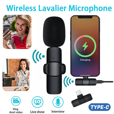 #ad recargable Microfono mini inalambrico de para celular android tipoC Lavalier mic $12.99