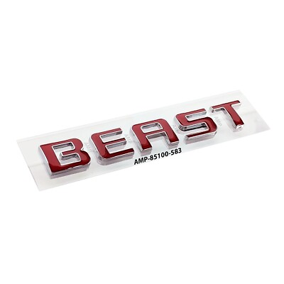 #ad 1pc Red BEAST Emblem Badge Fits CHEVY SILVERADO F150 TRUCK CAR UNIVERSAL DECAL $12.99
