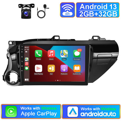 #ad 10.1quot; ANDROID 13 CAR STEREO RADIO CARPLAY GPS NAVI FOR TOYOTA HILUX 2016 2018 $149.91