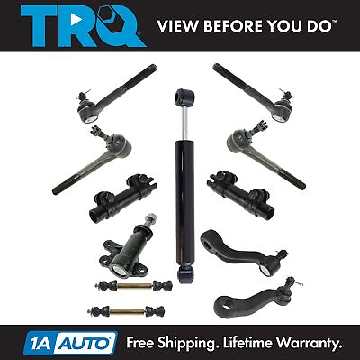 #ad TRQ 12 pc Steering amp; Suspension Kit Tie Rods Idler Pitman Arms Steering Damper $149.95