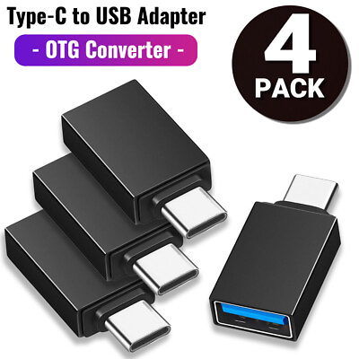 #ad 4 Pack USB C 3.1 Male to USB A Female Adapter Converter OTG Type C Android Phone $4.89